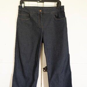 Eileen Fisher Denim Wide Leg Jeans Women's MP Comfy Travel Casual Pants Organic